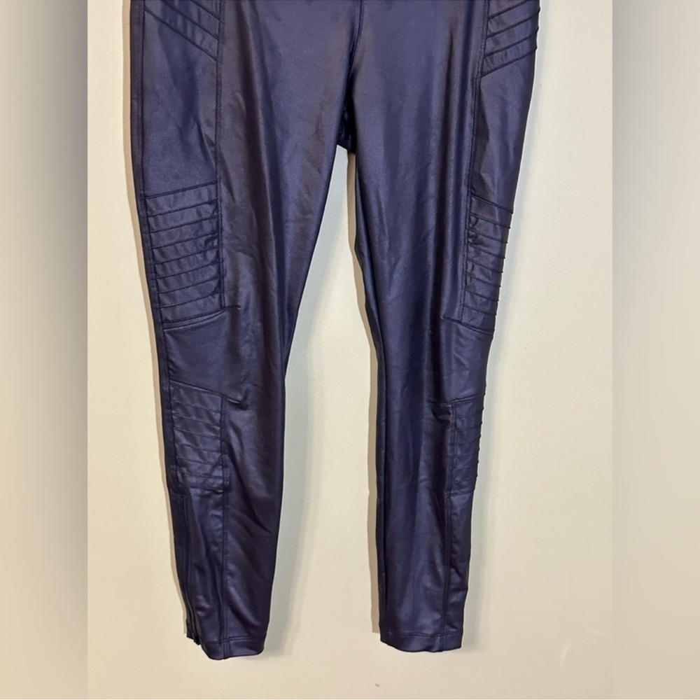 Athleta Delancey Gleam Moto Tight Leggings Black Size Medium Activewear - Picture 4 of 12